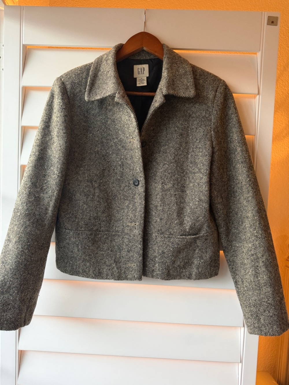 GAP Women's Gray Tweed Boxy Jacket
